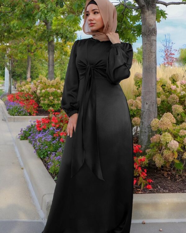 Ramadan Eid Mubarak Kaftan Dubai Abaya Turkey Muslim Women Hijab Satin Dress Islam Caftan Marocain Dresses Vestidos Robe Femme - Image 7