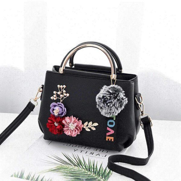 Shoulder Bag Women Tattoo Flower Handbags New Flower Hand Ladies Bags - Image 2