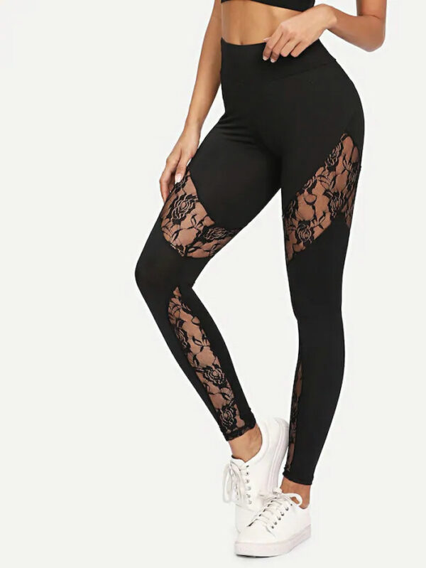 Lace perspective sports yoga pants - Image 5