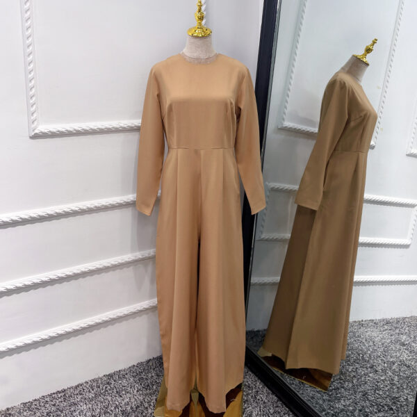 Middle East DUBAI Turkish Robe Solid Color Jumpsuit - Image 5