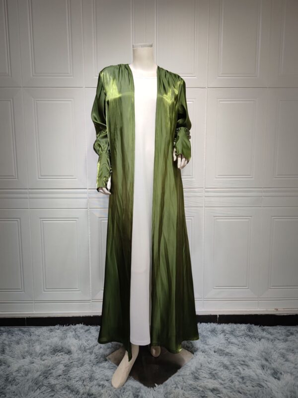 Dubai Arab Satin Cardigan Gown - Image 5