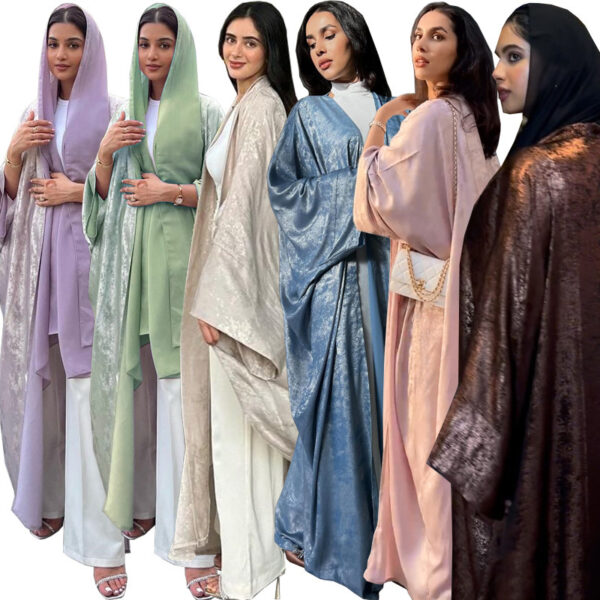 Muslim Fashion Bronzing Robe Abaya Outer Wear - Image 7