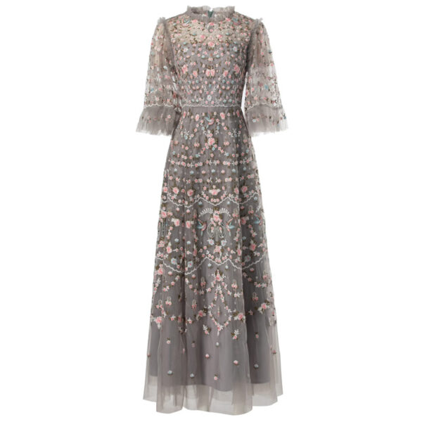 Luxury Embroidery Beads Dress Women - Image 3