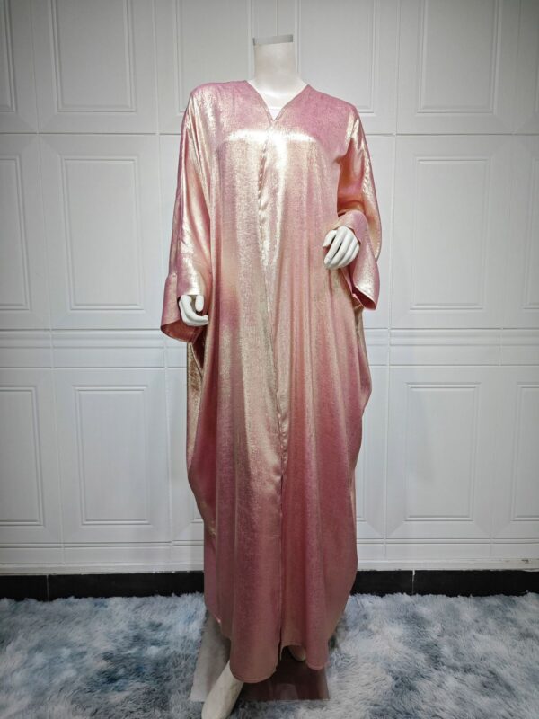 Muslim Fashion Bronzing Robe Abaya Outer Wear - Image 4