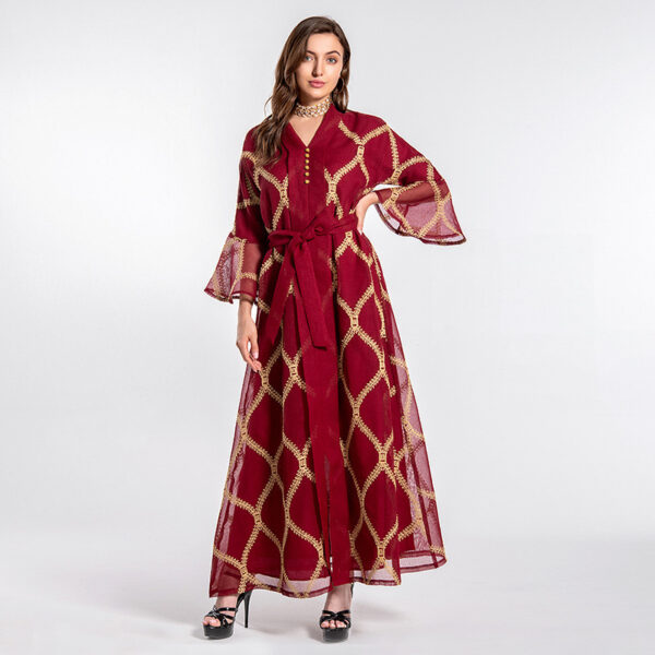 Middle East Muslim Temperament Gauze Dress - Image 5