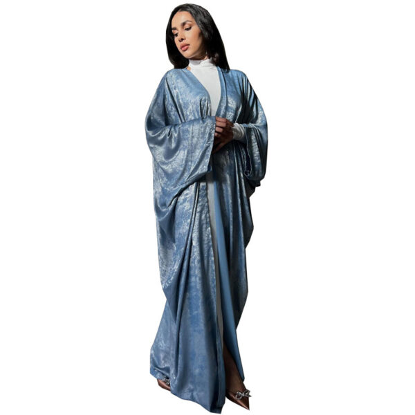 Muslim Fashion Bronzing Robe Abaya Outer Wear - Image 5