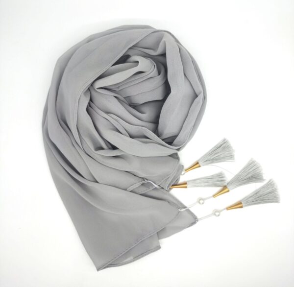 Hijab With Tassel At Four Corners - Image 4